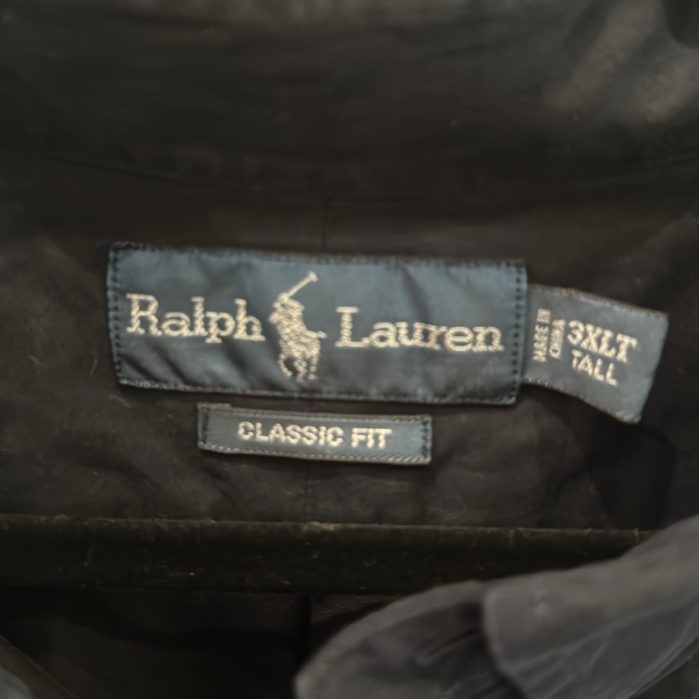 🖤Ralph Lauren Classic Fit Black Button-Down Shirt 3XL Tall🖤 - Picture 3 of 3